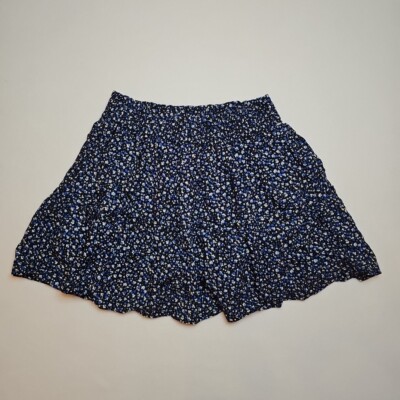 Gap Kids Girls Layered Ruffle Floral Knit Black Blue White Skort Skirt Size M