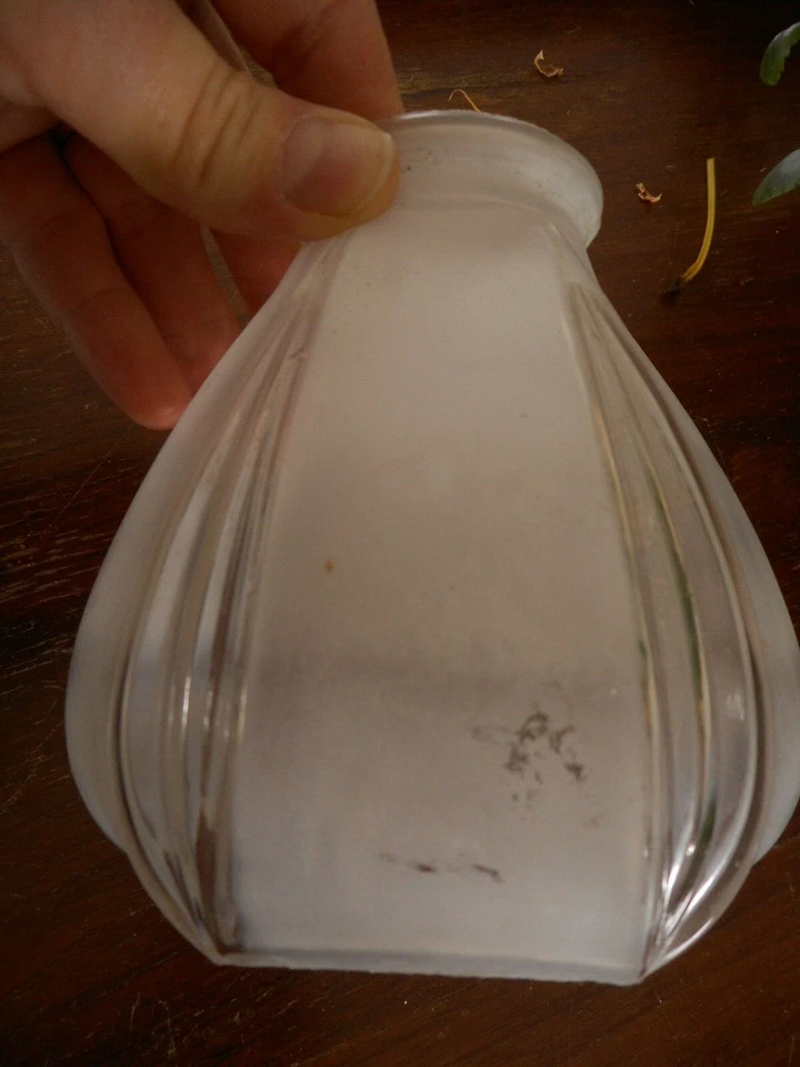 Antigua pantalla de vidrio esmerilado para lámpara restauración 4,5"  Foto 3 de 4