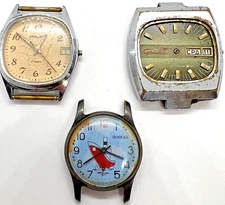 POBEDA SLAVA POLJOT Vintage Collection Watch Ussr Men Soviet Wrist Military Rare