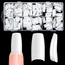 500PCS/ Box Clear Solid Natural French False Acrylic Nail Art Tips UV Gel DIY