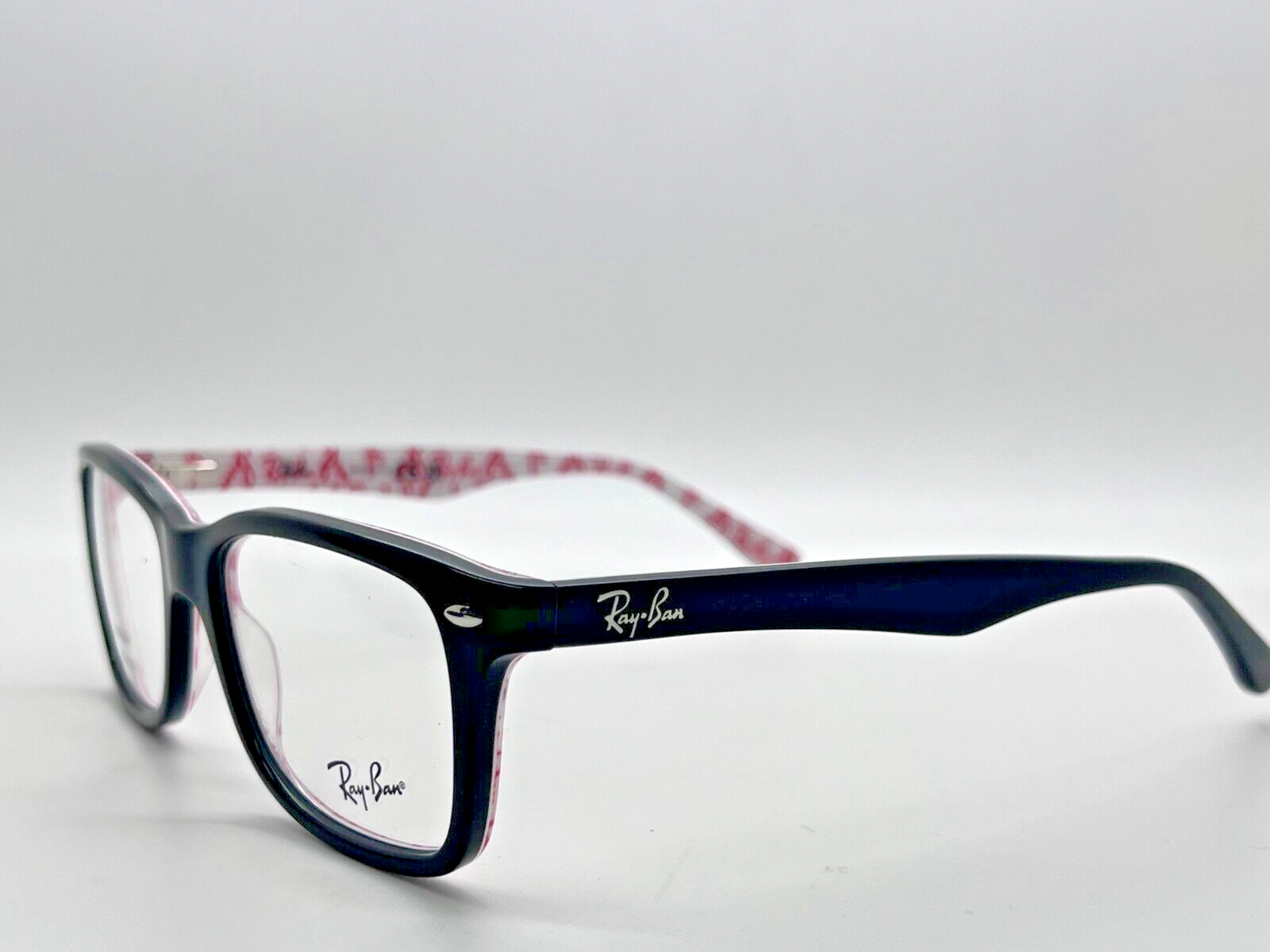 NEW Ray Ban RB 5228 5014 BLACK ON TEXTURE WHITE EYEGLASSES FRAME 53 17 new-ray-ban-rb-5228-5014-black-on-texture-white-eyeglasses-frame-53-17