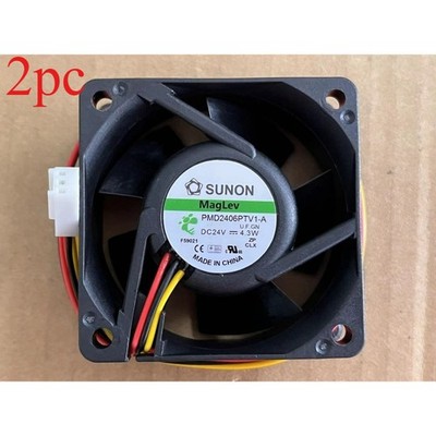 2pc SUNON PMD2406PTV1-A U.F.GN DC24V 4.3W 6025 Cooling Fan 3-wire