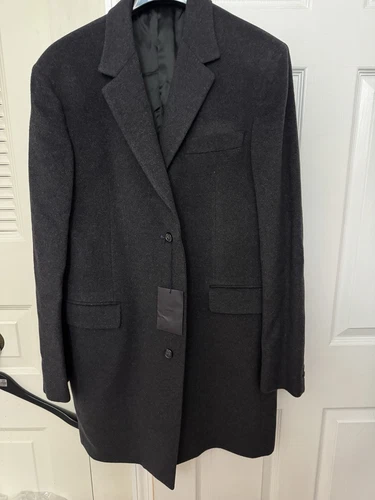 Cappotto uomo Prada lana grigio scuro taglia US40R IT50 $4000