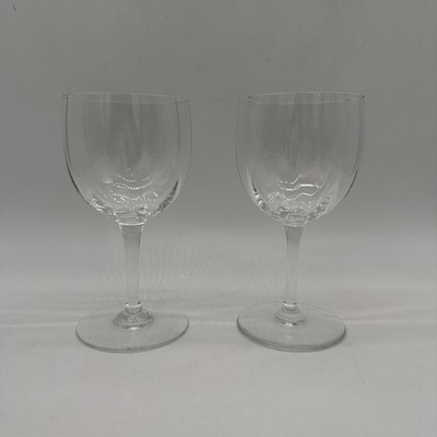 Baccarat Montaigne Optic Crystal Water/ Wine Goblets Pair of Two (2) ~6 1/2''