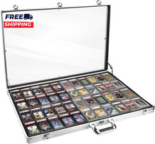 Silver Trade Show Display Case 34"X22" Aluminum Lockable Trading Card Display Ca