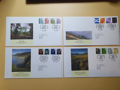 #ad #ad 2003 ENGLAND SCOTLAND WALES NORTHERN IRELAND SET OF 4 REGIONAL FDCS #3347 GBP 3.65