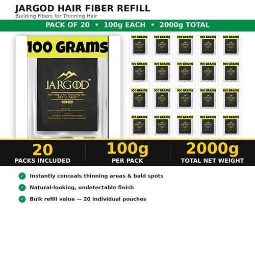 Hair Fibers Refill Pack 100g /3.52oz  each (Bulk Pack of 20 ) Refill bags jargod - Picture 1 of 6