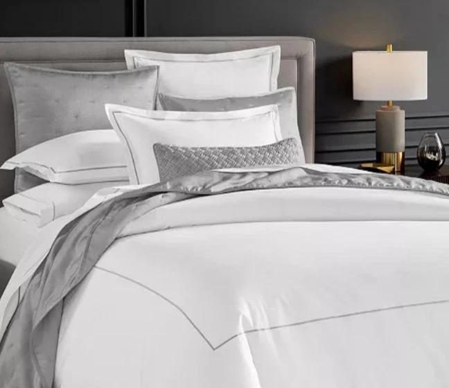 Hotel Collection's итальянский Percale 3 ПК королева пододеяльник комплект W/накидки вышитый новый! - Изображение 2 из 4