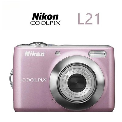 Nikon COOLPIX L21 Digital Camera 8.0MP 3.6x Optical Zoom Built-in Flash Pink