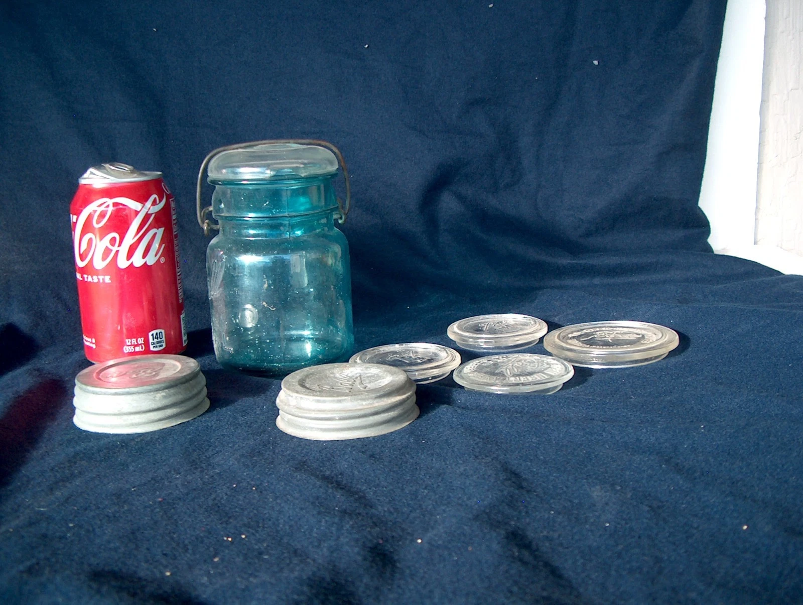 VTG BALL JARS AND LIDS ZINC & GLASS LIDS