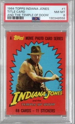 Indiana Jones 1984 Topps #1 and the Temple of Doom PSA 8 - Photo 1/2