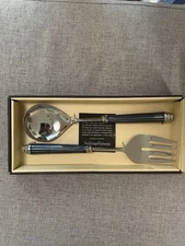 Simplydesignz Modern Metals Fancy Fork & Spoon Salad Serving Set, New in box