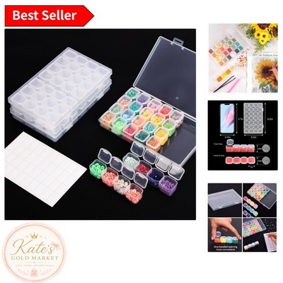 Durable 3-Pack Diamond Bead Organizer - Perfect for Arts & Crafts Essentials