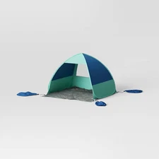 Beach Pop Up Shelter Blue/Green - Sun Squad