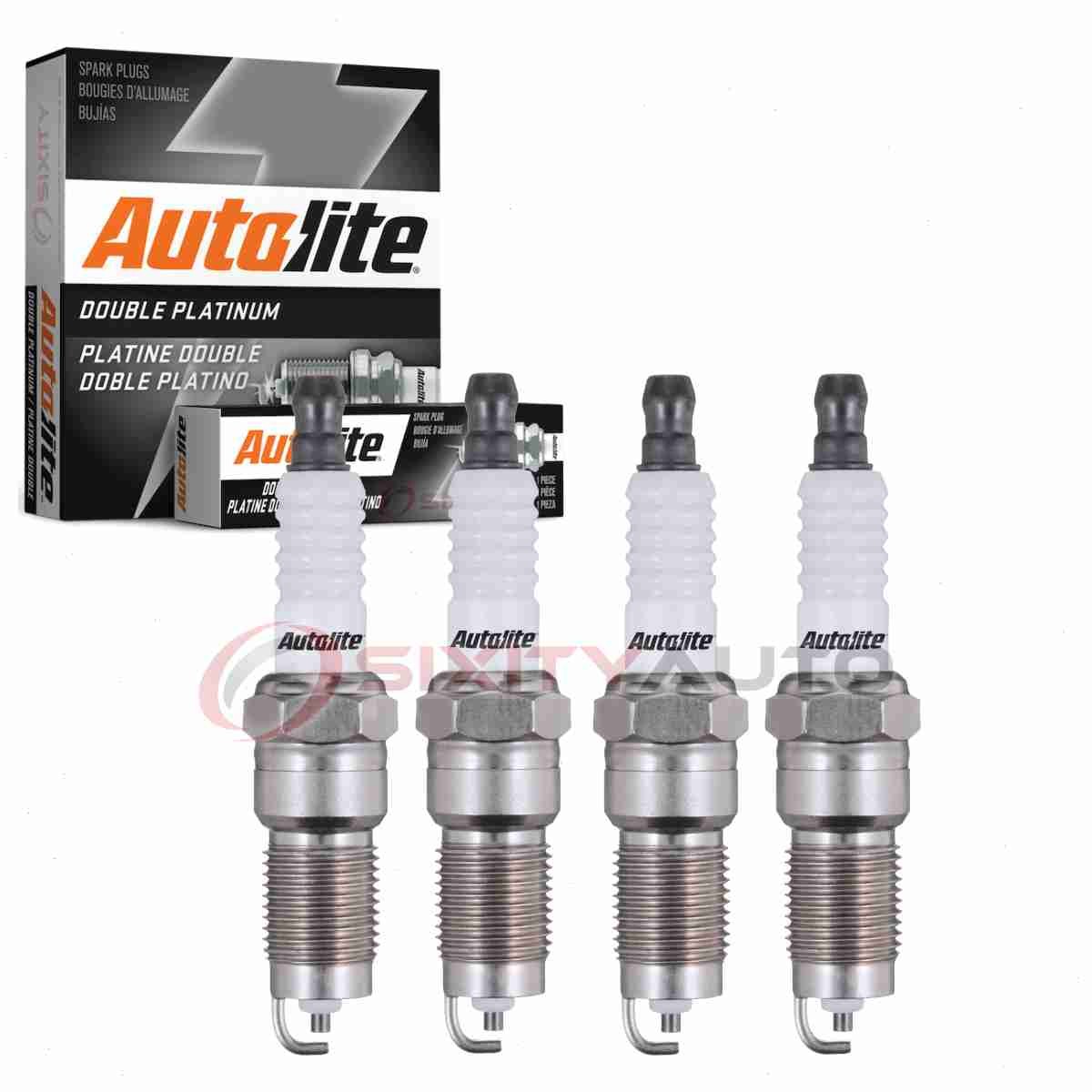 4 pc Autolite Double Platinum Spark Plugs for 1986-1987 Ford Aerostar 2.3L zx