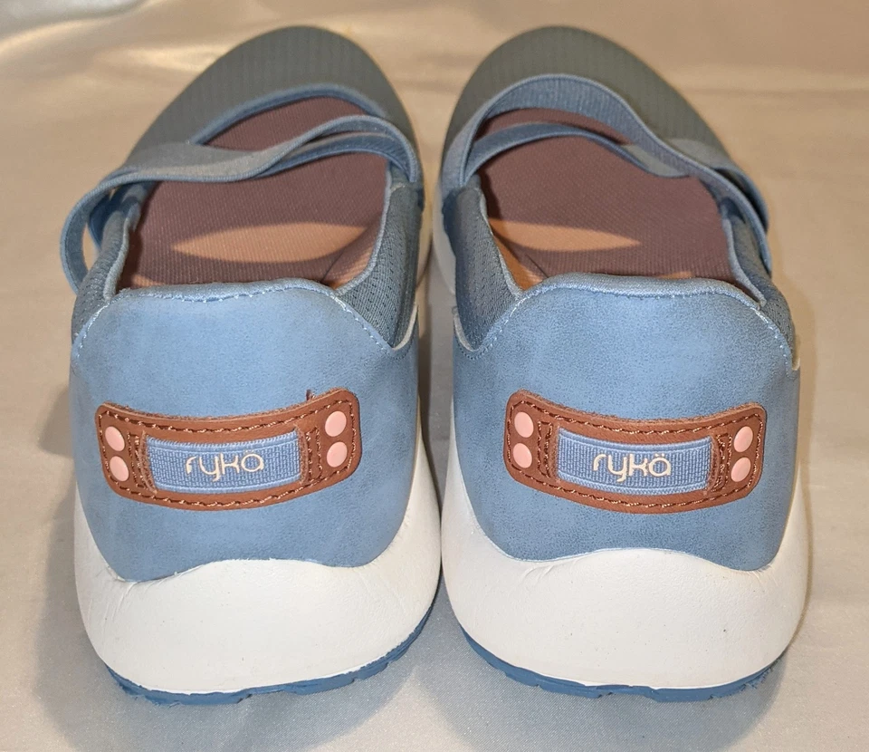 Ryka Endless Mujer Malla Ajustable Mary Janes Azul Polvoriento Talla 8.5W Usado en Excelente Condición Sin Cordones Foto 4 de 4