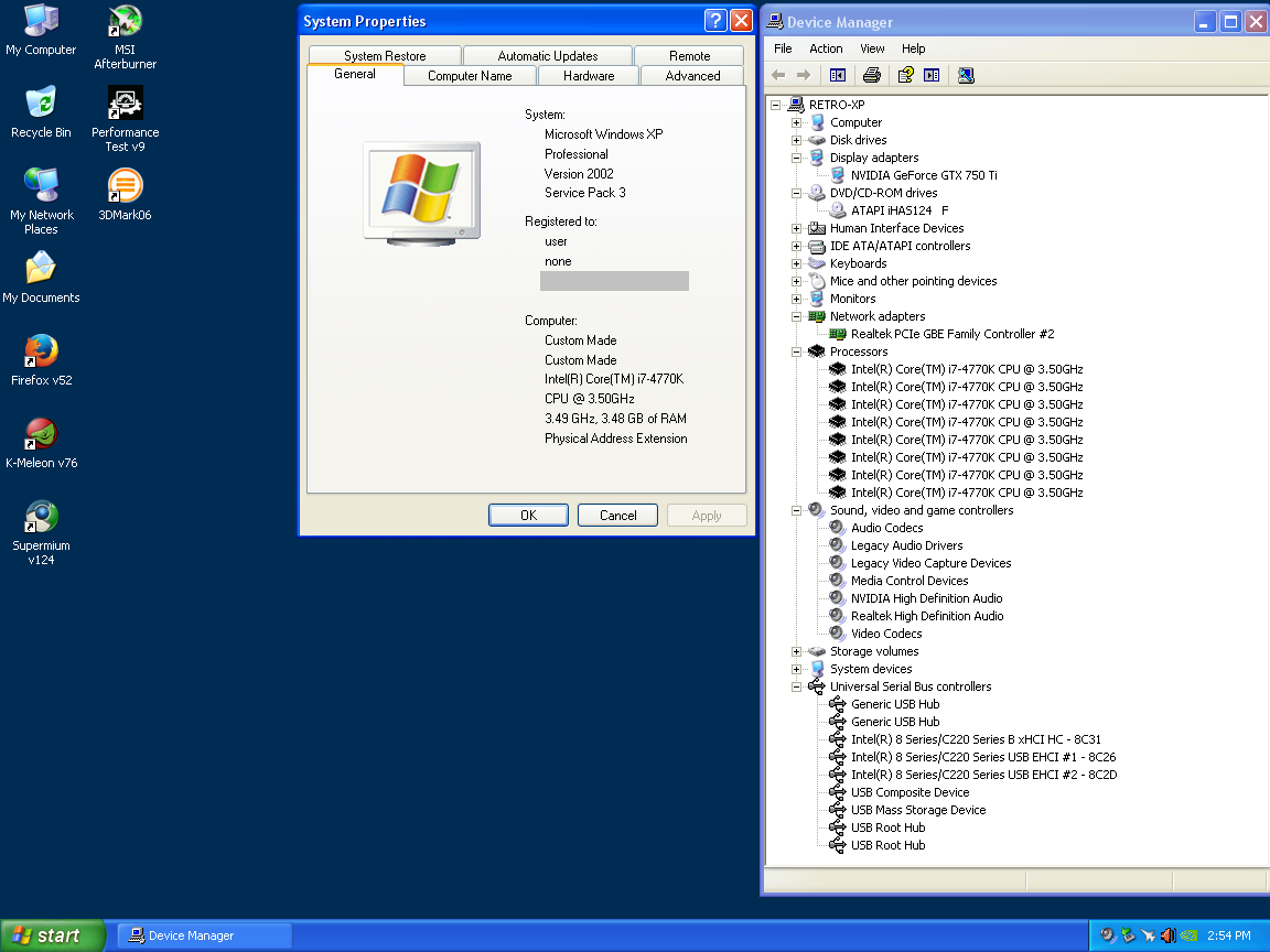 NEW Windows XP Retro Gaming PC Tower - i7-4770k, 128GB SSD, GTX