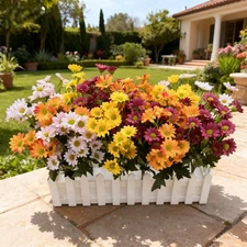 12 Bundles Artificial Flowers for Outdoors, Faux Flowers UV Resistant, Realis...
