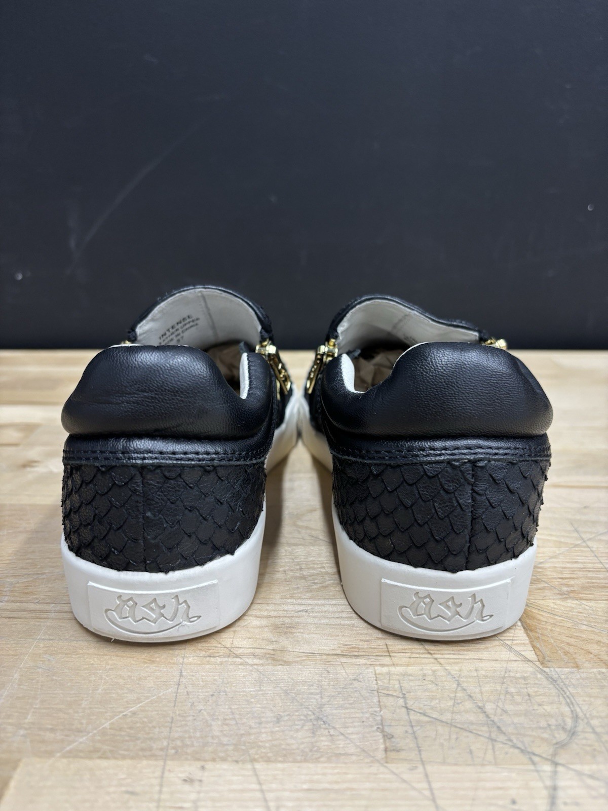 Ash Intense Jordy Python Black Leather Textured Z… - image 4