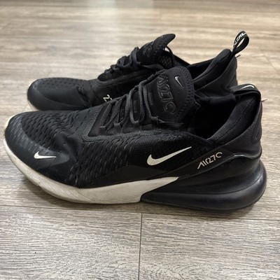 Nike Air Max 270 AH8050-002 Running Shoes Black White Lace Up Logo Size 12