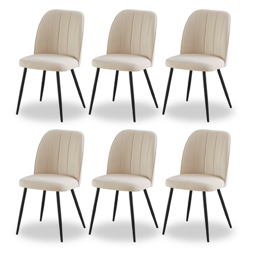 2/4/6X Dining Chairs Velvet Padded Seat Metal Legs Breakfast Kitchen Office - Picture 16 of 53