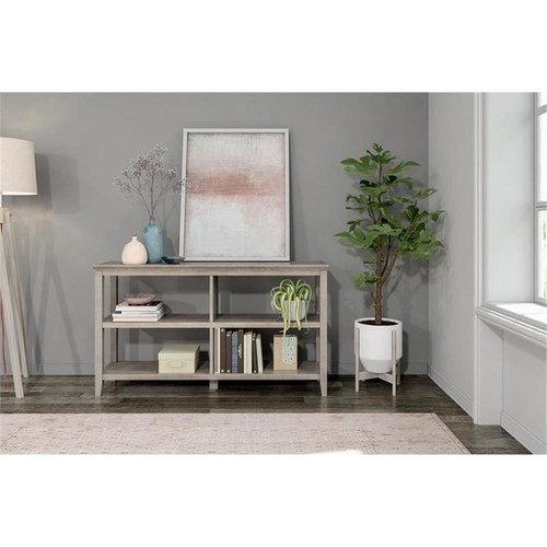 New Ridge Home Goods 2-tier Low Traditional Wooden Bookcase in Washed Gray - Picture 5 of 6