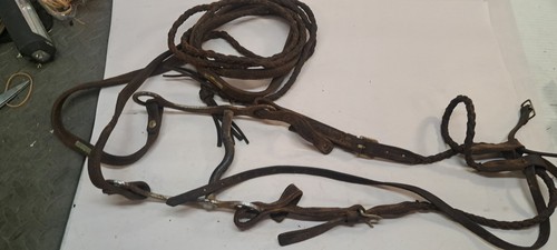 Antique Western Horse Bridal with Blinders and Bit lot - Picture 8 of 10