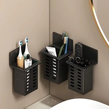 1X Wall-Mounted Toothbrush  Toothpaste Holder - No-Drill Bathroom Organizer