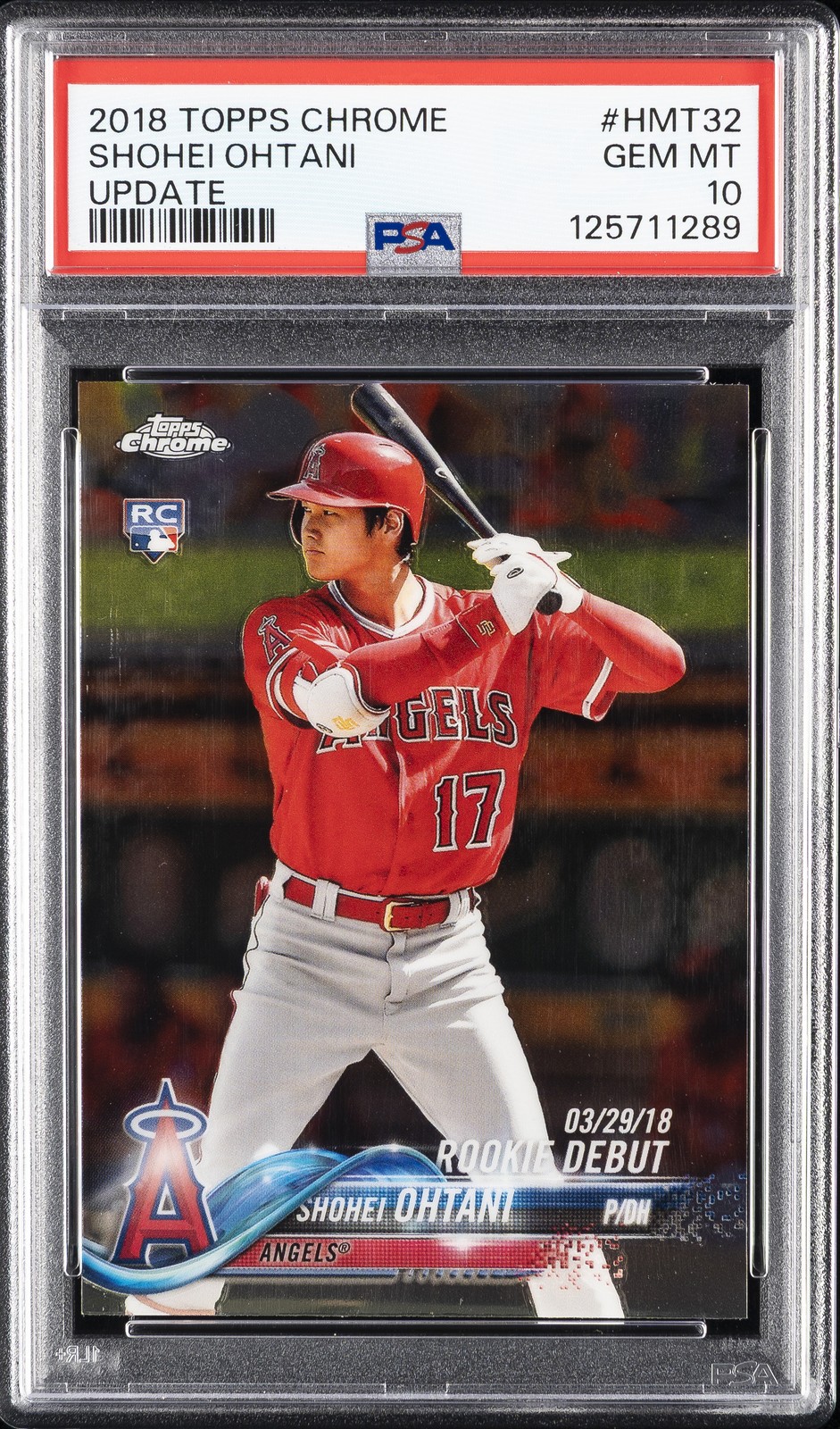 2018 TOPPS CHROME UPDATE #HMT32 SHOHEI OHTANI ROOKIE RC PSA 10