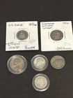 Lot of 6 silver coins 1842 Seated Liberty 1907 O Barber 1922 Indochina Roosevelt