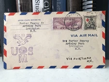 Scott C12 & 702 on 1931 airmail cover with interesting August 19 cachet w eagle
