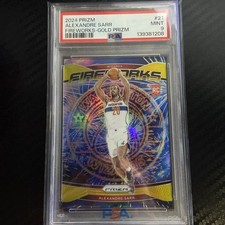 2024-25 Prizm Alexandre Sarr Gold Fireworks #21 1/10 RC Washington Wizards