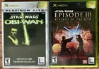 Xbox Star Wars 2 Game Lot OB-WAN & Episode III Complete Tested/Working