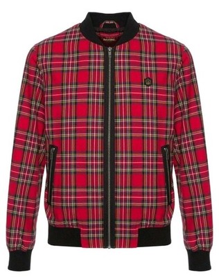 HERREN MERC LONDON RED TARTAN BOMBER JACKE AINSLIE ROT - GR. 2XL XXL - NEU