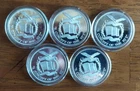 New ListingLot of 5 one Troy Oz .999+ Fine Silver Round Coin Pure Silver Eagle Flag Design