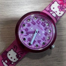 Hello Kitty Swatch Flik Flak Pink Canvas Watc...