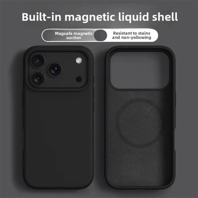 Magnet Handyhülle für iPhone 17 16 Pro Max Flüssig Silikon Soft Bumper Cover