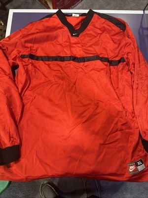 Vintage 90s Nike Team Sports Soccer Jersey Mens XL Crimson Warp Up Long Sleeve