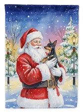 Caroline's Treasures Miniature Pinscher with Santa Claus Garden Flag FNT1058GF