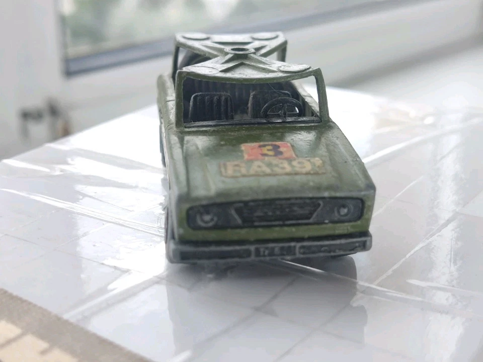 Matchbox Superfast Jeep Field Car 1966 Inghilterra Lesney Diecast auto militare - Immagine 4 di 4