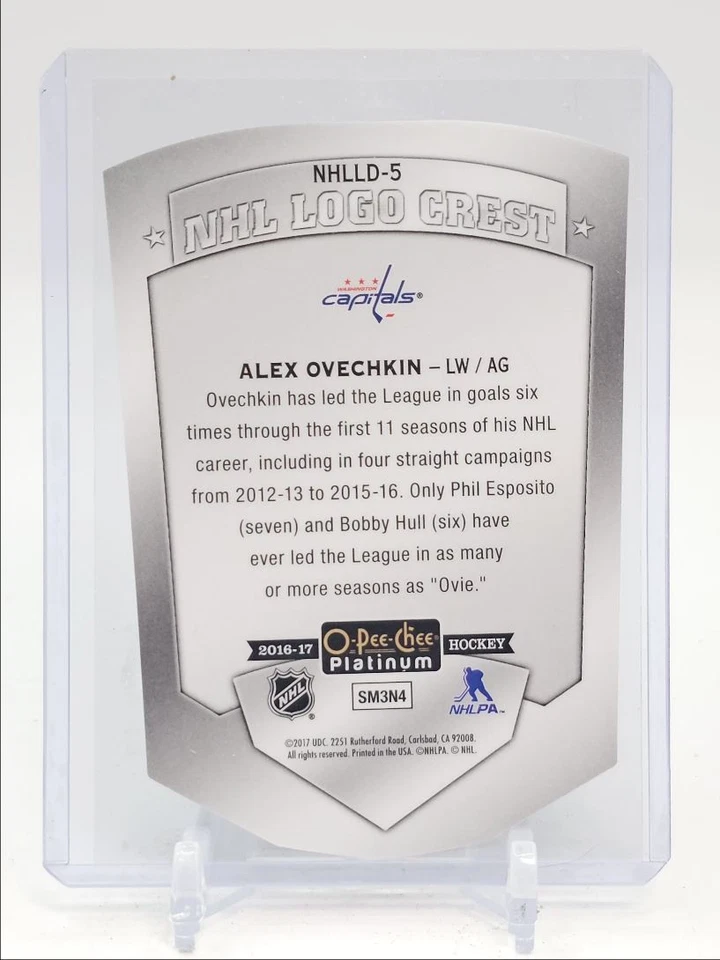 ALEX OVECHKIN 2016-17 O-PEE-CHEE PLATINUM NHL LOGO CREST DIE CUT Q0M-531 - Image 2 of 2