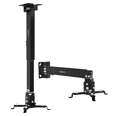 Mount-It! Universal Wall or Ceiling Projector Mount 44 lb. Load Capacity Black