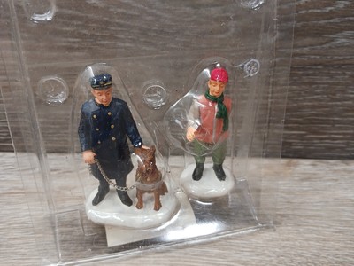 Lemax ''Officer and Friend'' with Dog 2 Figure Set Christmas Village Figurine