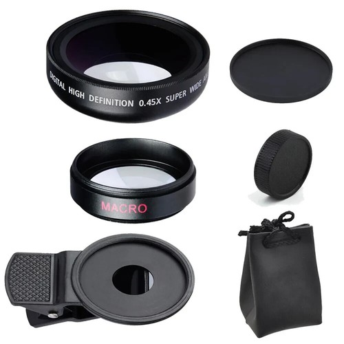 Universal 3in1 Wide Angle Fish Eye Macro Clip On Camera Lens Kit For Smart Phone - Photo 2 sur 4