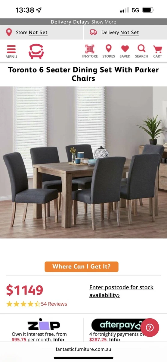 Fantastic furniture 6 clearance seater dining table
