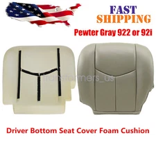 Driver Bottom Seat Cover Foam Cushion Light Gray For 2003-2006 Chevy Silverado