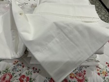 Matouk India New 3pc Queen Duvet Set 350TC Percale White Pillowcases ENVELOPE