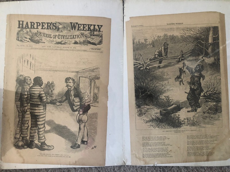 Lot of Two Vintage Harper’s Weekly 1874. African-American Featuring.
