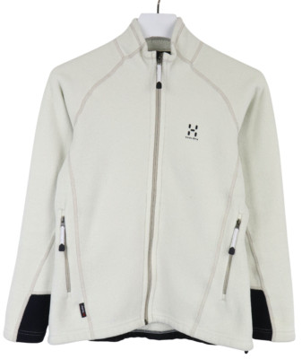 Haglofs Polartec Sweatshirt Damen Klein Fleece Reißverschluss Taschen Weiß