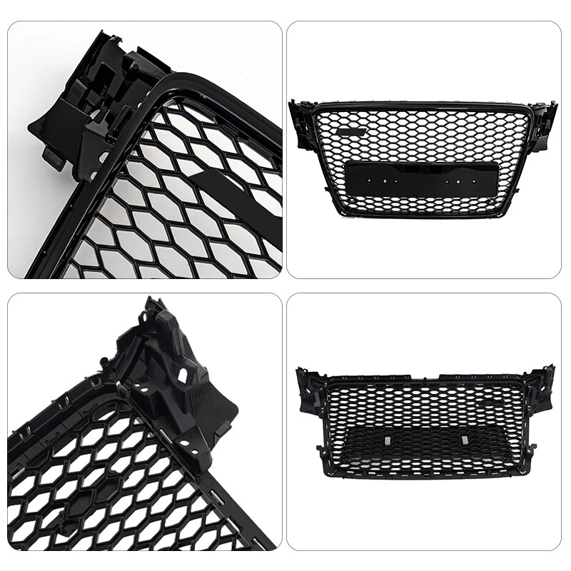 Решетка на капот переднего бампера сотовая сетка для стиля Audi A4 S4 B8 RS 2007-2012 годов выпуска - Изображение 4 из 4